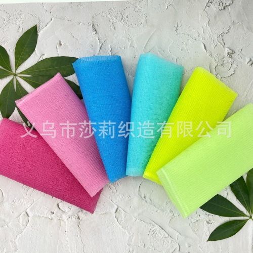 厂家直销尼龙洗澡搓背巾30*90涤锦混纺搓澡长条桑拿巾浴擦浴花