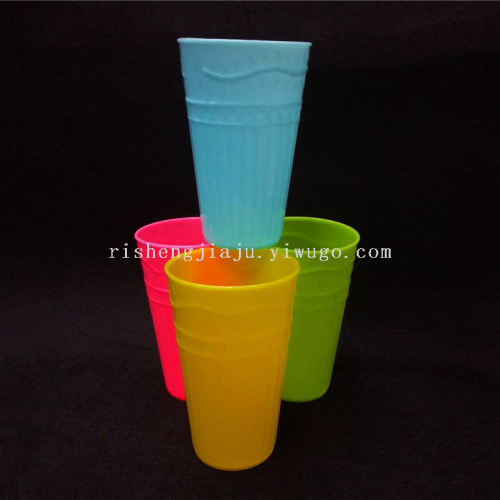Wattled Wall Carved Drinking Cup Plastic Candy Color Water Cup Mouthwash Cup Wholesale RS-200453