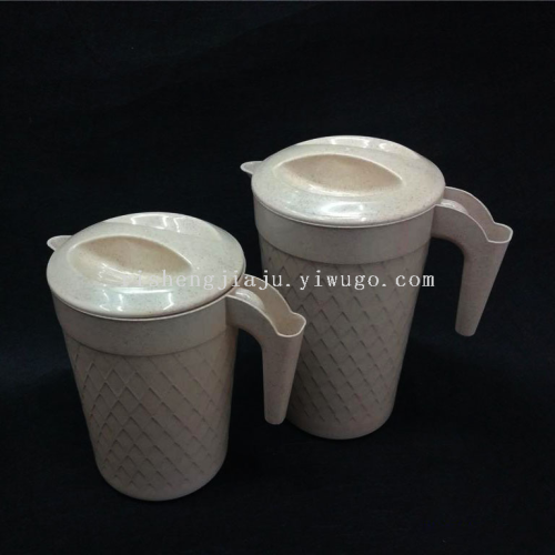 Wheat Straw Cold Water Pot Set Wholesale Decomposable Diamond Pattern Cold Water Bottle Wheat Fragrance Cold Water Bottle RS-200710