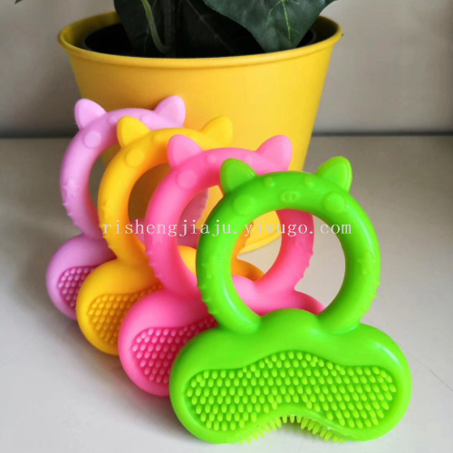 Cartoon Pig Baby Teether Pig-Shaped Baby Teether Stick Infant Happy Bite Silicone Wholesale RS-8542
