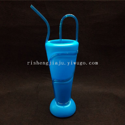 creative flower bottle shape cup with straw open winding cup with straw bar party fashion sippy cup rs-200263