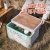 J06-6375-1 Folding Storage Camping Box with Wooden Egg Roll Table Board,  Storage Bin, Trunk Organizer for Outdoor Picnic