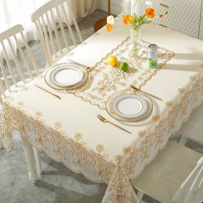 A28-Special Edition Gilding Tablecloth Waterproof Anti-Scald Oil-Free Dining Table Cushion Rectangular Coffee Table Cloth Gilding