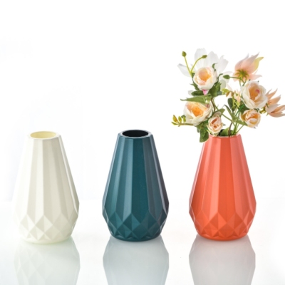 S63-3574 Nordic Plastic Vase Living Room Drop-Resistant Simulation Vase Decoration Creative Simple and Fresh Vase