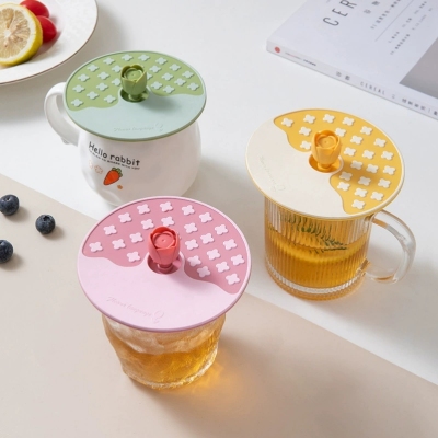 S44-S2211349 round Silicone Cup Lid Mug Ceramic Cup Glass Cup Water Cup Cover Dustproof Lid