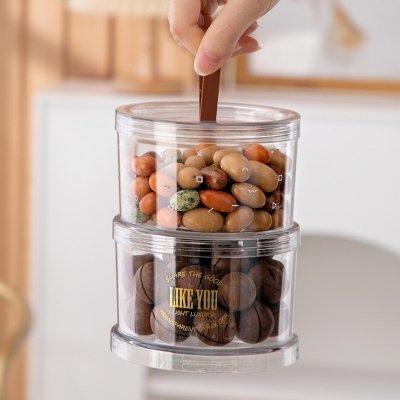 Y24-6267 Transparent Sealed Jar Crisper Kitchen Cereals Storage Jar Snack Storage Cans Stackable