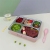 X111-2462 Lunch Box Tape Spork Portable Five-Grid Lunch Box Stainless Steel Covered Compartment Type Sealed Lunch Box