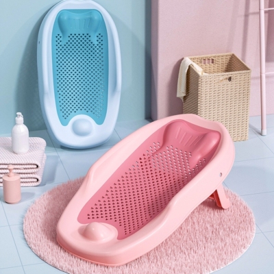 H65-Baby Silicone Folding Bath Bed Newborn Bath Bed Folding Silicone Bath Stand Sitting and Lying Non-Slip Bath Tub