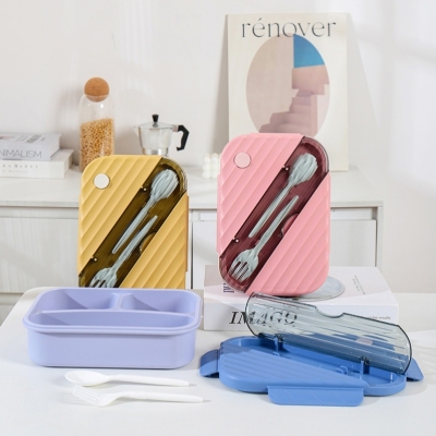 S42-XJ-8347 Bento Box 1250ml Lunch Box Microwaveable Heated Lunch Box Plastic Lunch Box with Spoon