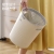 Cream New round Clamping Ring Trash Can Household Good-looking Kitchen Plastic Trash Basket