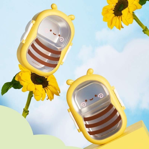 little bee lunch box cartoon stainless steel bento lunch box student canteen school box insulation compartment