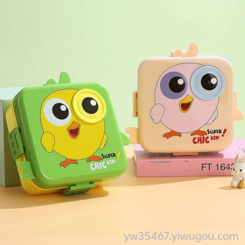 J35-7111卡通饭盒日式学生便当盒可微波炉加热上班族午餐盒创意