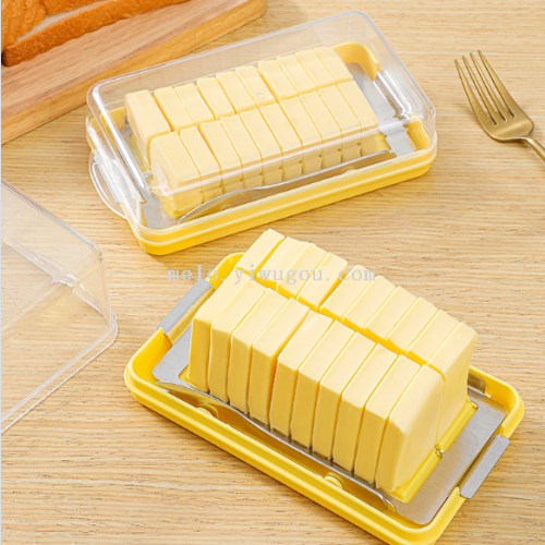 butter cutting storage box， 304 stainless steel butter slice + butter fork packing crisper （137）