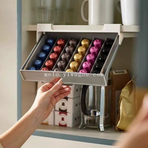 drawer type capsule coffee storage box， hanging coffee shelf （494）