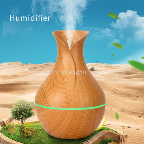 mini wood grain humidifier， wood grain hollow humidifier， crack humidifier， vase humidifier 758