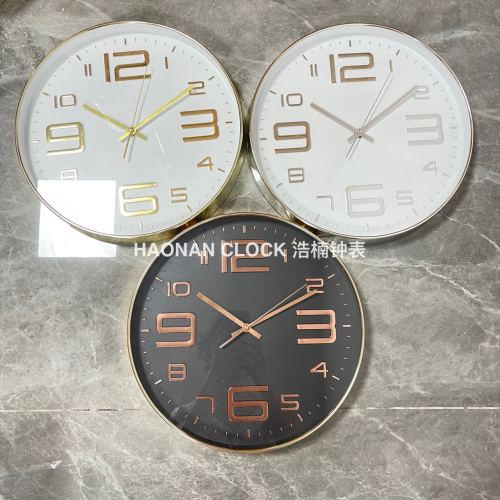 14-Inch Electroplating Wall Clock Modern Minimalist Clock Home Clock Art Wall Clock Living Room Personality Creative Fashion Mute