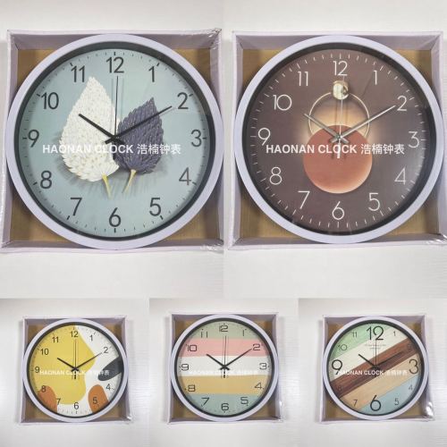 12-Inch Nordic Personalized Living Room Bedroom and Household Fashion Mute Simple Clock Decoration Wall Clock Clock