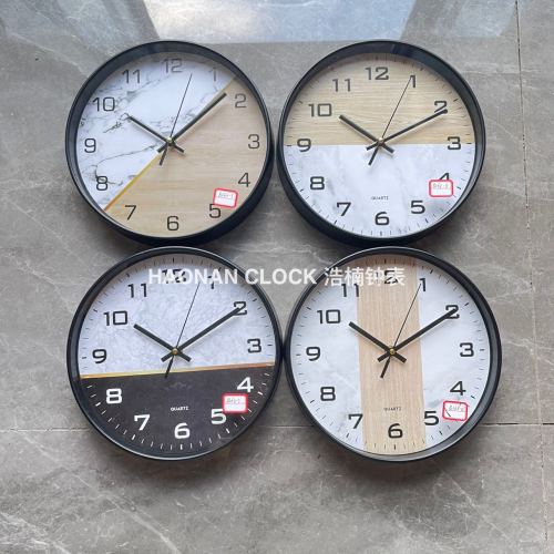 10-Inch Nordic Fashion Simple Wall Clock Creative Mute Clock Living Room Bedroom Modern Simple round Quartz Clock
