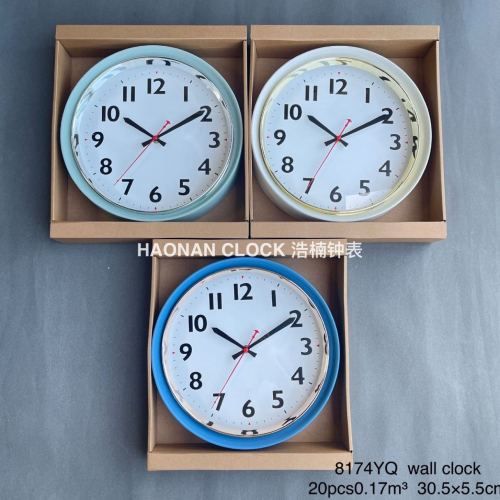 Nordic Simple Plastic Fresh Living Room Wall Clock Creative Fashion Mute Clock round Clock Wholesale 30cm