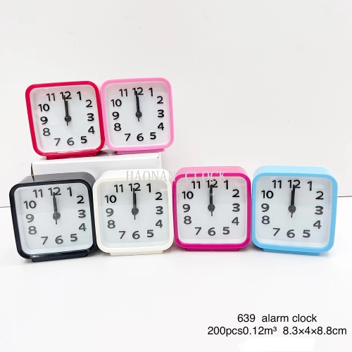simple square three-dimensional digital bedside alarm clock plastic clock student gifts foreign trade wholesale 8.3*4 * 8.8cm