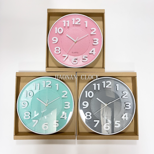 modern minimalist color dial stereo digital wall clock living room bedroom stylish round digital quartz clock 30cm