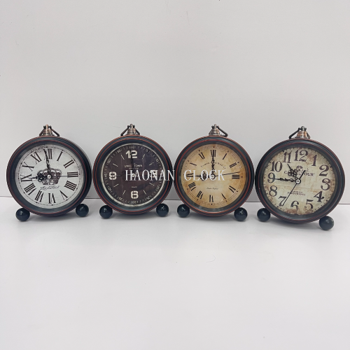 retro european-style idyllic and creative alarm clock lazy student alarm clock simple bedside clock pendulum clock decorative clock wholesale
