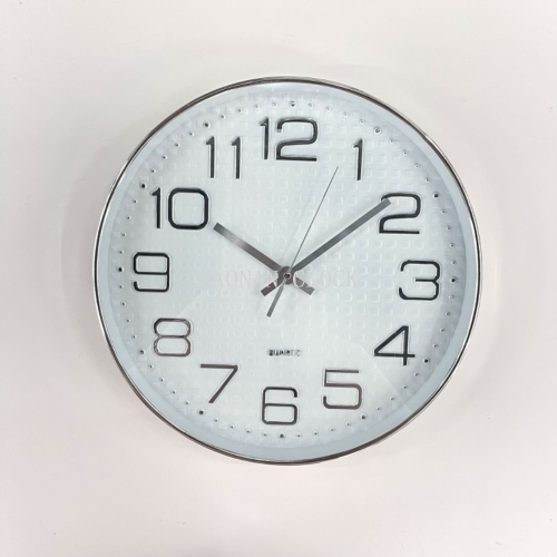 factory direct sales new creative simple electroplating wall clock round number quartz clock 12-inch