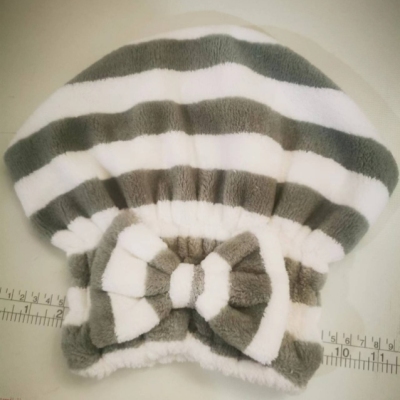 Manufacturer produces hair-drying cap, color stripes bowknot, mixed colors, compressed package 1 piece 1500 pieces