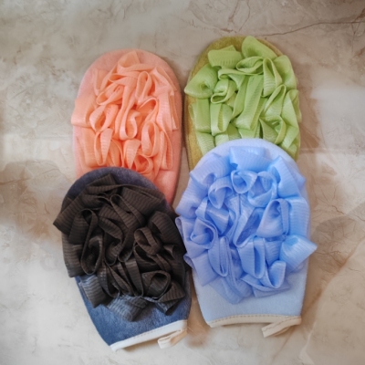 Manufacturer's multi-purpose belt Mesh sponge bath towel, rough, mixed color, 1200 pieces per piece, compression package