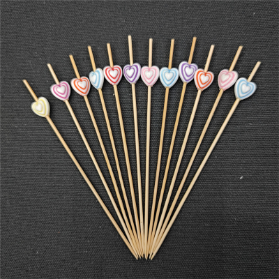 SOURCE Factory Wholesale Bamboo Products Fruit Toothpick Beads String Bamboo String Beads Bamboo Stick 100 Pcs/Bag