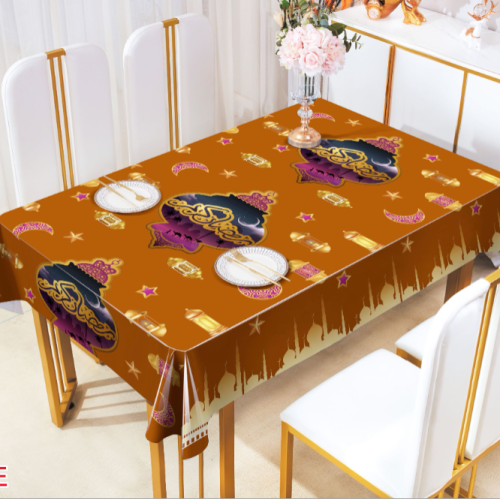 Tablecloth Manufacturer Muslim Decorative Tablecloth Moon Festival Tablecloth Household Waterproof Oil-Proof Antifouling Pvc Tablecloth