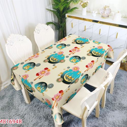 SOURCE Manufacturer Muslim Decorative Tablecloth Moon Holiday Gift Household Household Printed PVC Tablecloth