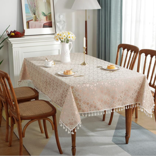 田园法式碎花桌布仿棉麻流苏网红餐桌布小清晰雏菊茶几台布批发