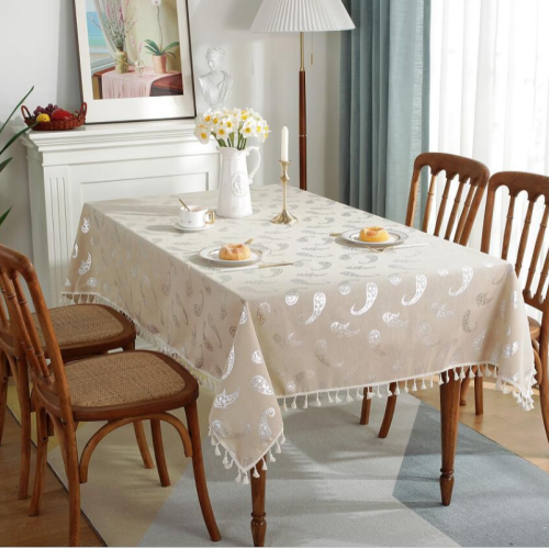 田园法式碎花桌布仿棉麻流苏网红餐桌布小清晰雏菊茶几台布批发