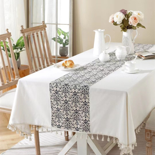 pastoral french floral tablecloth imitation cotton and linen tassel internet celebrity table cloth small clear coffee table cloth wholesale