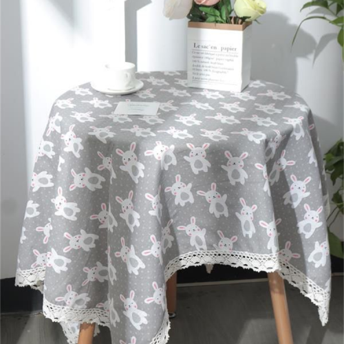 蕾丝花边桌布绒布碎花复古田园茶几布餐桌布学生小清新圆形简约