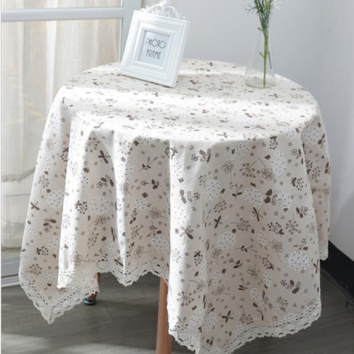 蕾丝花边桌布绒布碎花复古田园茶几布餐桌布学生小清新圆形简约