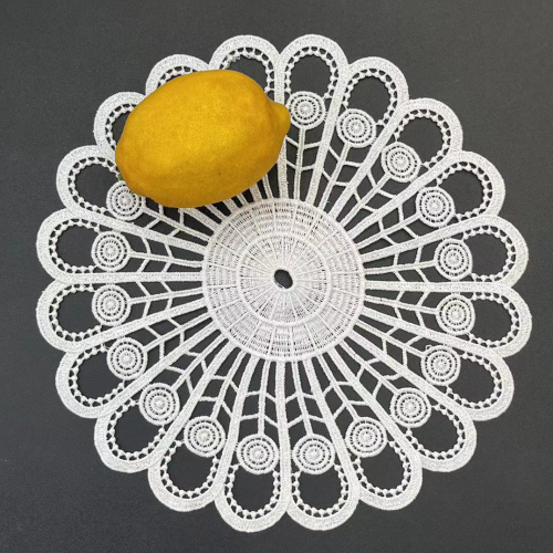圆形杯垫餐垫刺绣花边桌布ins复古风法式桌垫拍摄道具摆件
