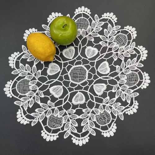 圆形杯垫餐垫刺绣花边桌布ins复古风法式桌垫拍摄道具摆件