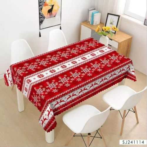pvc桌布圣诞桌布台布防水防油圣诞节餐桌布喜庆节日餐桌布