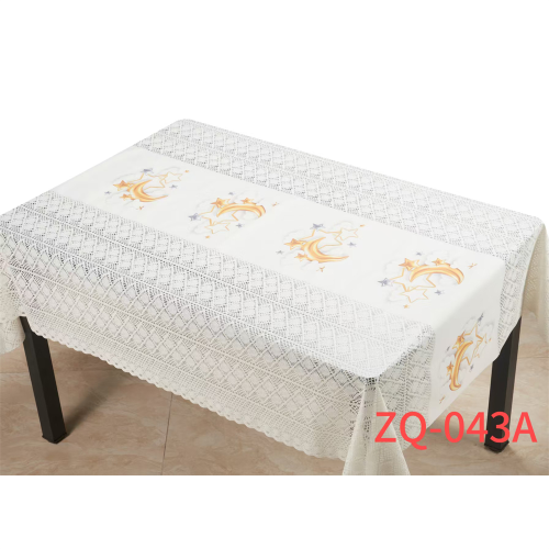 穆斯林桌布节日星星月亮桌布PVC宴会装饰餐桌布防水防油台布批发