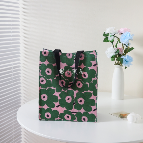 日系女人气单肩包棉布包小清新芬兰花卉手提帆布袋联名环保购物袋