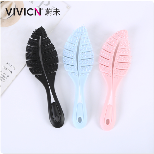 [Weiwei] Fluffy Comb Skin Leaf Comb Massage Comb Elastic Comb Hollow Comb for Women Only Hot Sale