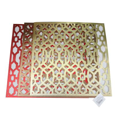 Creative European-Style Hollowed-out Placemat Waterproof Western-Style Placemat PVC Plastic Textilene Table Mat Heat Proof Plate Mat Customized Table Cloth