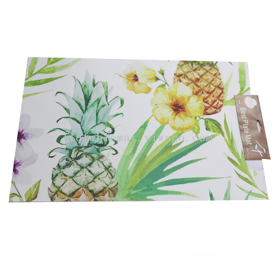 Eco-friendly Boutique Placemat Thickening Printing Textilene Placemat Heat Insulated Dining Table Mat Plate Mat PVC Woven Table Cloth