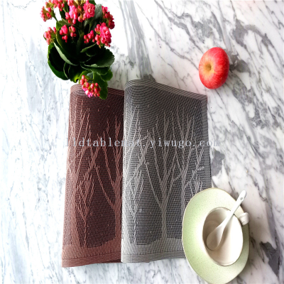 Wholesale PVC Jacquard Textilene Placemat Tree Pattern Table Mat Cup Mat Coffee Pad Tea Mat Outdoor Home Fashion MATS