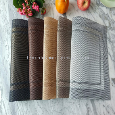 Boutique Jacquard Textilene Placemat PVC Table Mat for Daily Use Double Frame Placemat Table Cloth