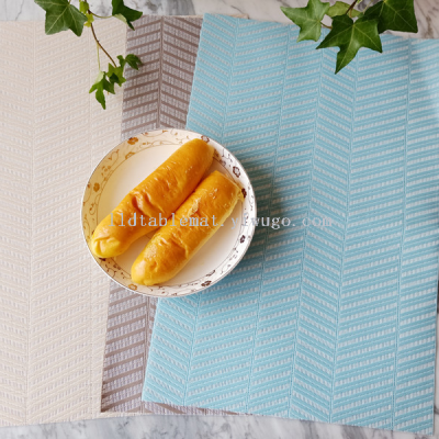 Factory Direct Sales Textilene Placemat New Stripe Heat Insulation Western-Style Placemat Non-Slip Mat Bowl Mat Dish Mat twill weave Table mat
