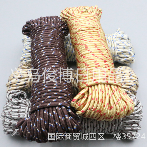 [junbo] nylon braided rope wholesale core rope binding tent rope strong wear-resistant flower rope fishing rope