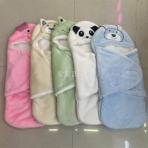 foreign trade autumn and winter newborn baby thick quilted pack baby anti-startle anti-kick sleeping bag baby‘s blanket swaddling baby